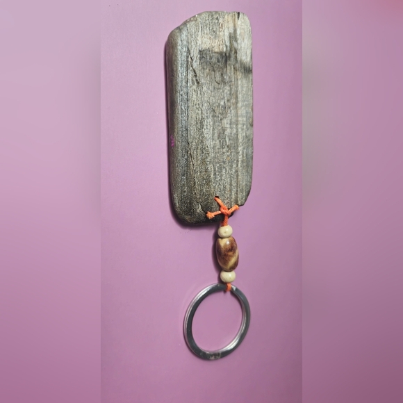 Palm Beach Wooden Seahorse Keychain with Orange Design Handcrafted - Picture 13 of 16